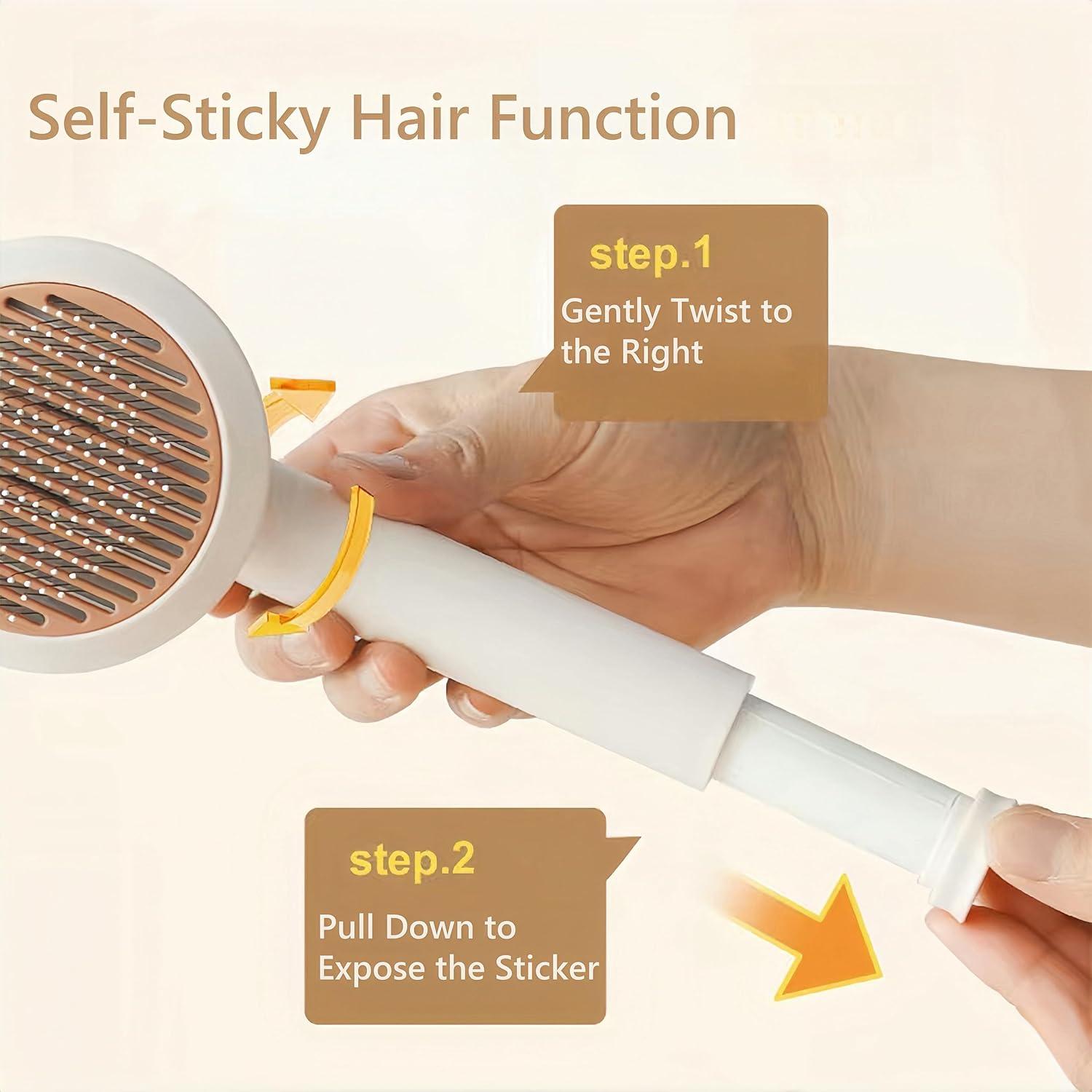 Cepillo Slicker Autolimpiante BoBow para Mascotas - Aseo Eficaz