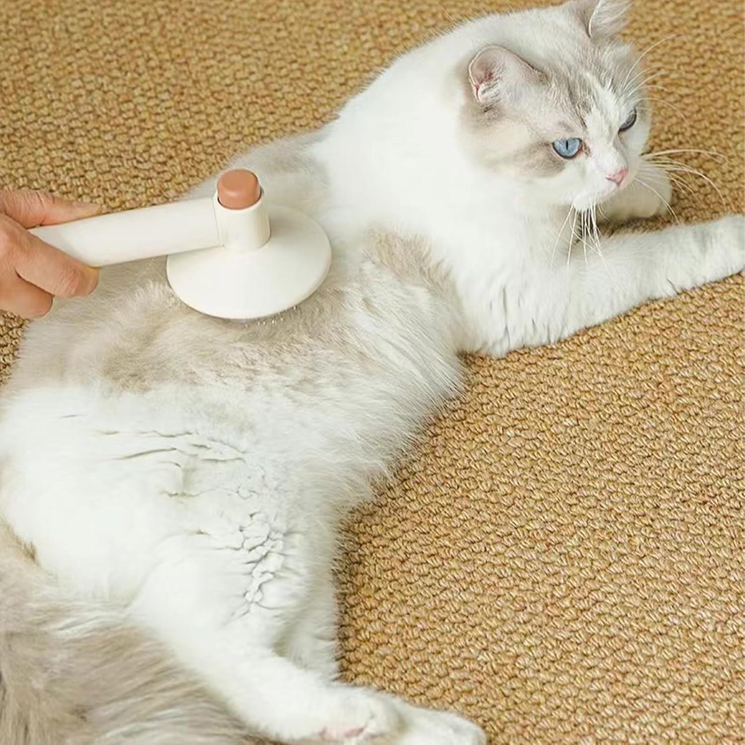 Cepillo Slicker Autolimpiante BoBow para Mascotas - Aseo Eficaz