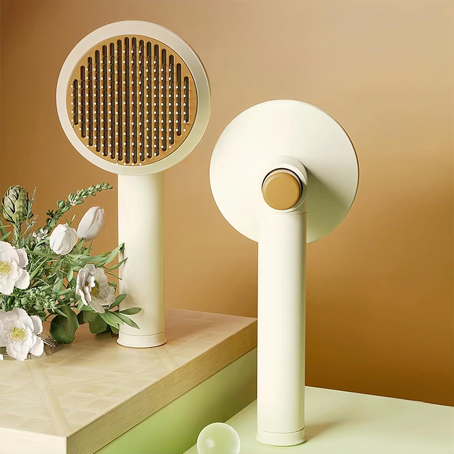 Cepillo Slicker Autolimpiante BoBow para Mascotas - Aseo Eficaz