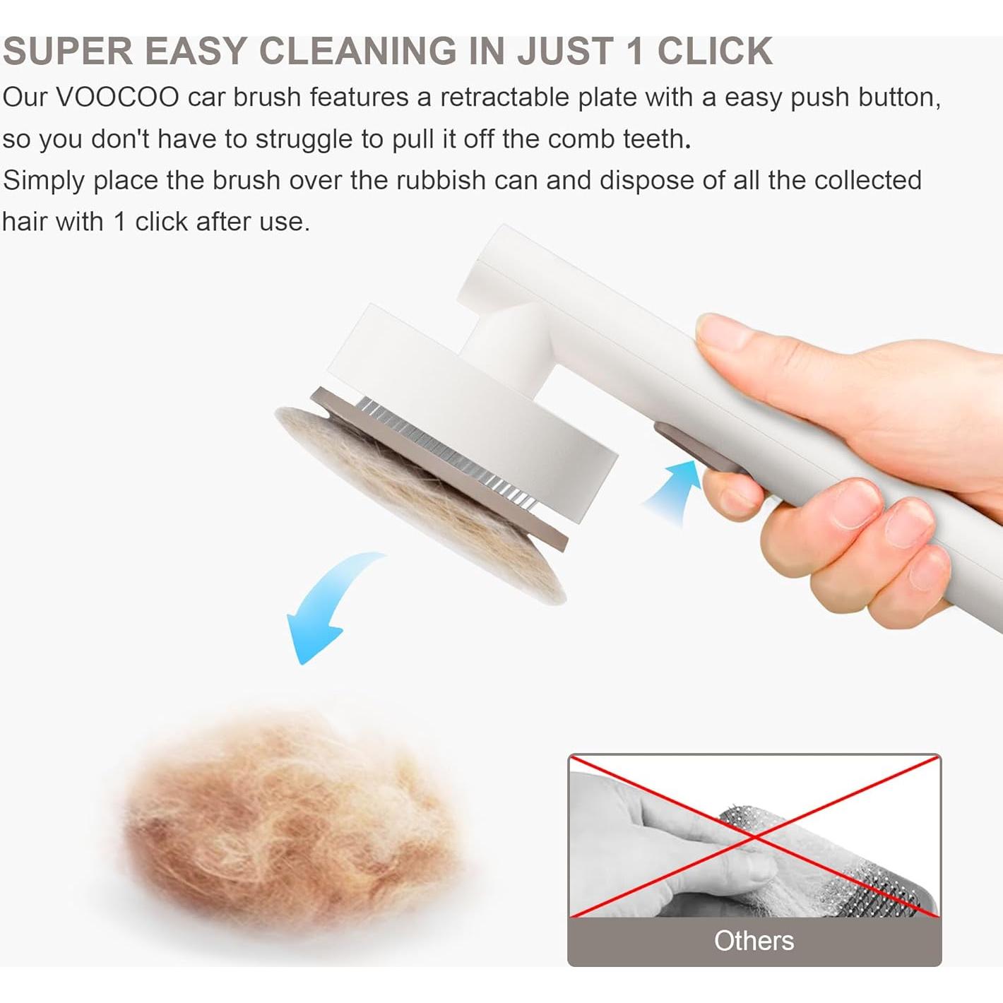 Cepillo Autolimpiante para Mascotas VOOCOO - Cerdas 140°