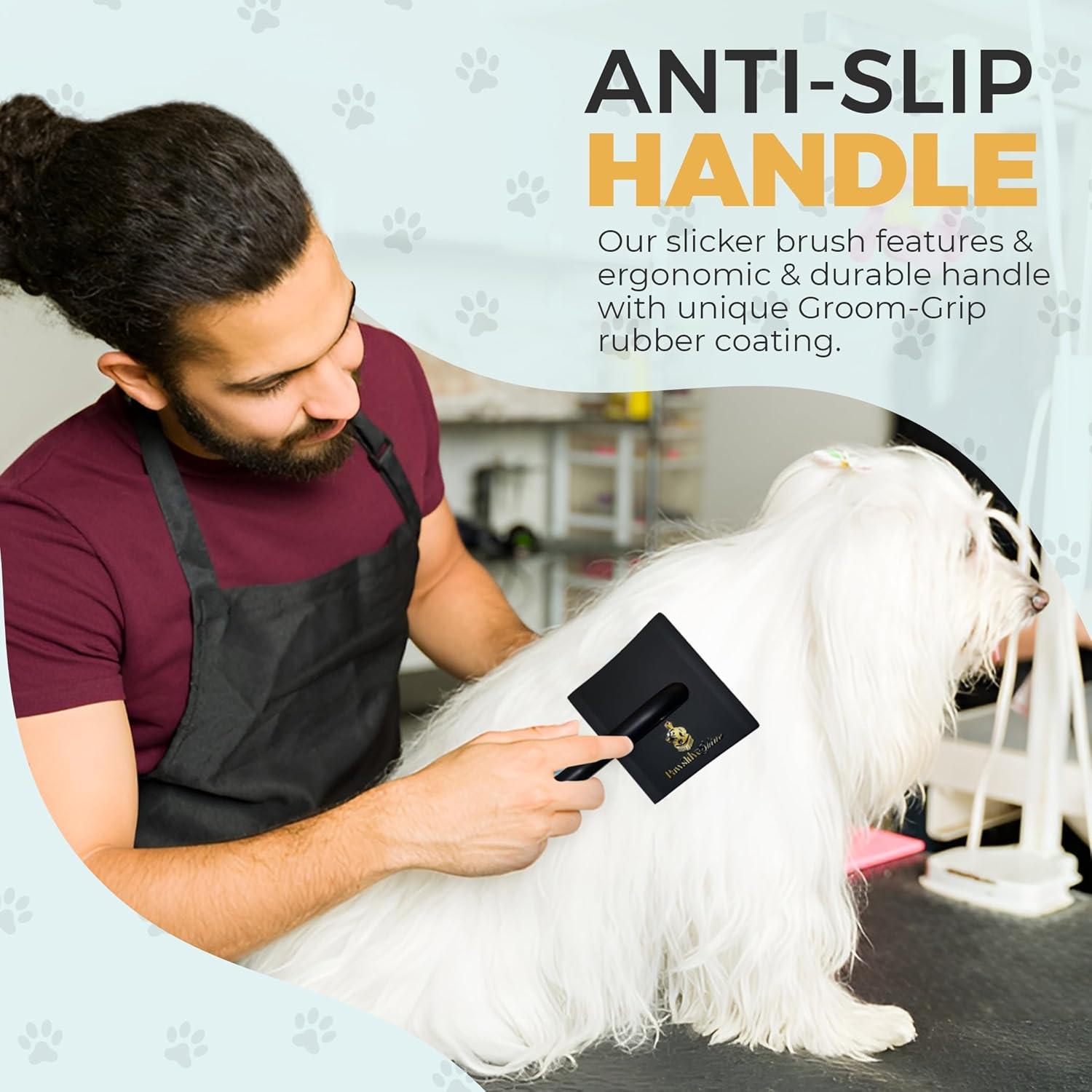 Cepillo Slicker Grande PawsltlveShine para Perros de Pelo Largo