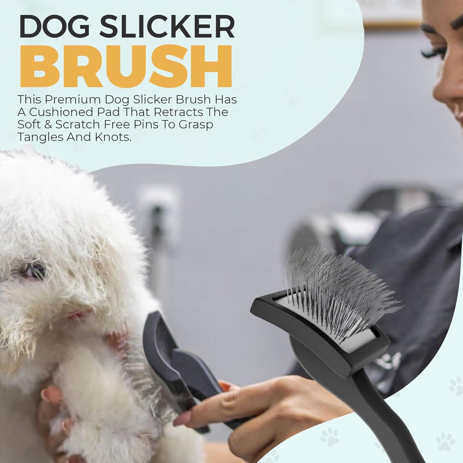 Cepillo Slicker Grande PawsltlveShine para Perros de Pelo Largo