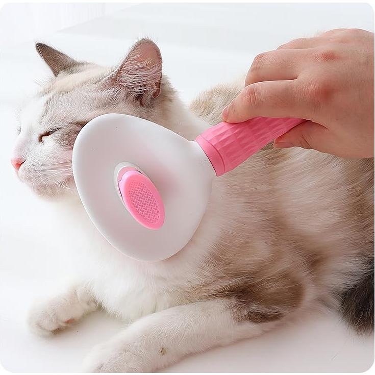 Cepillo Autolimpiante para Gatos PanSukided Rosa 19.6x10.4cm