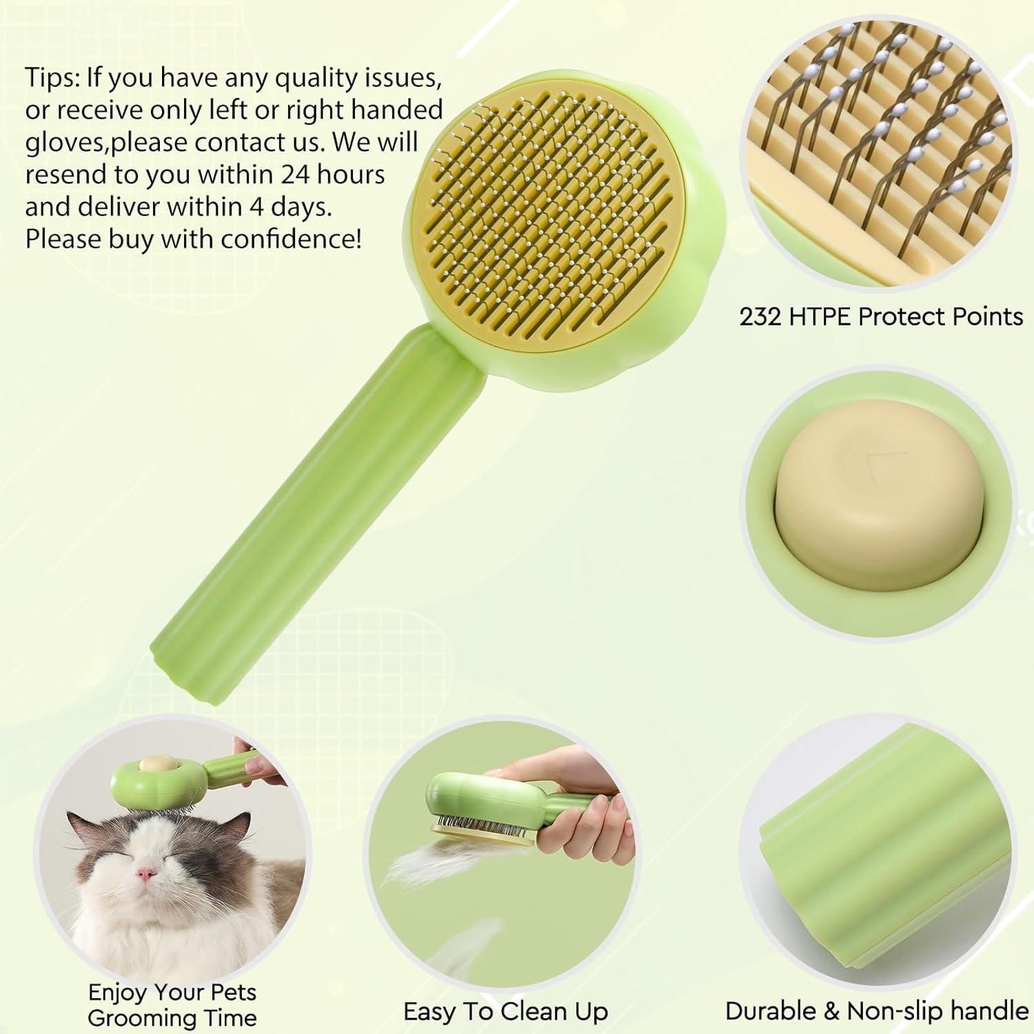 Kit de Aseo para Mascotas GJEASE - Guante y Cepillo Autolimpiante