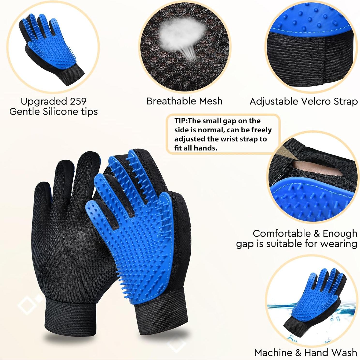 Kit de Aseo para Mascotas GJEASE - Guante y Cepillo Autolimpiante