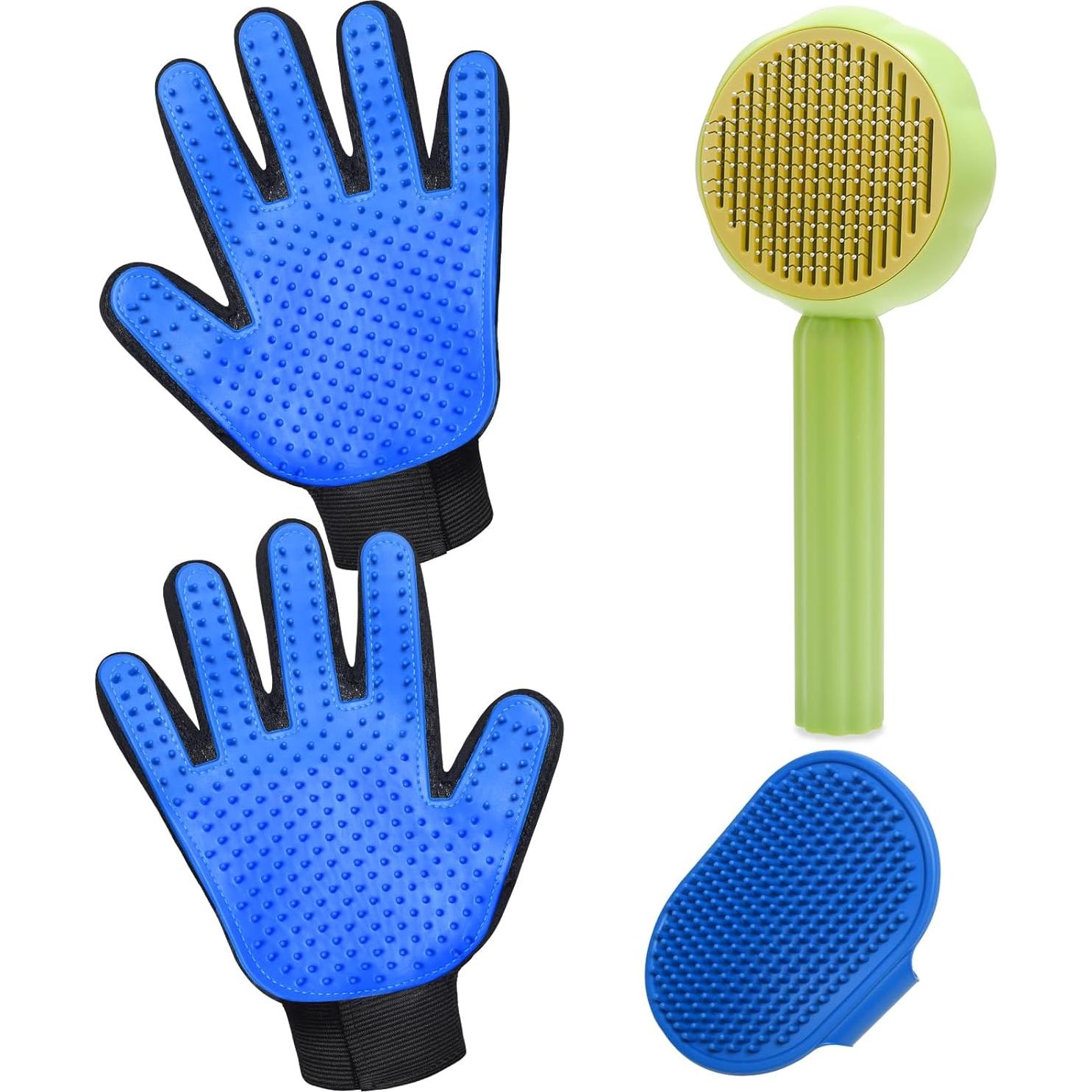 Kit de Aseo para Mascotas GJEASE - Guante y Cepillo Autolimpiante