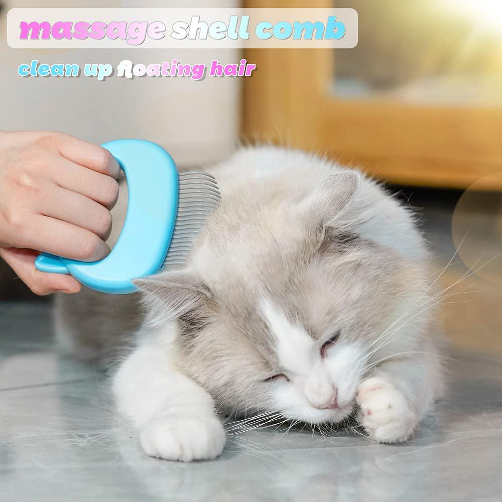 Peine para Gato Ameliade 2-en-1 Azul - Masaje y Deshedding