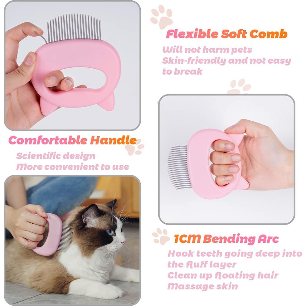 Peine para Gato Ameliade 2-en-1 Azul - Masaje y Deshedding