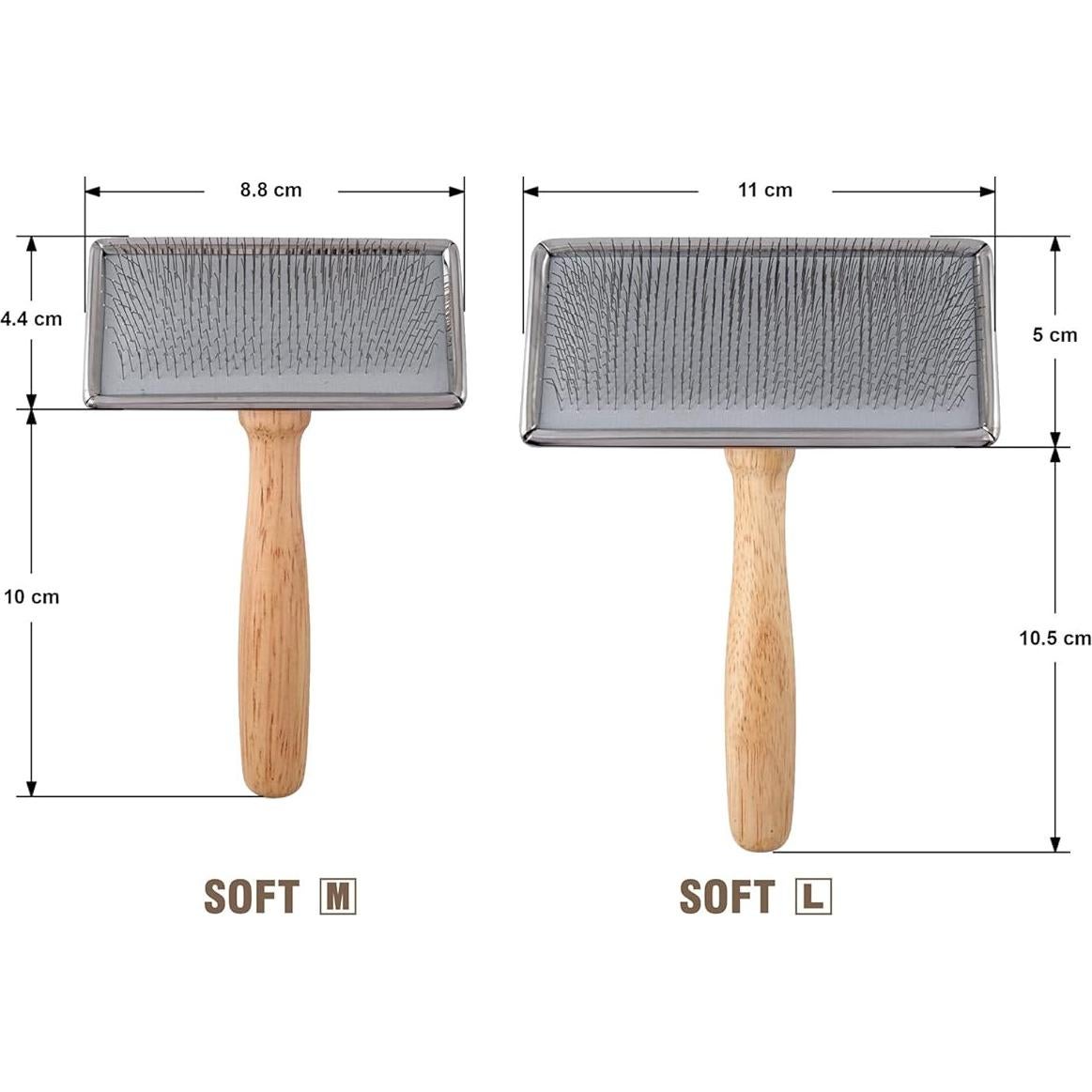 Cepillo Slicker Furzone de Madera L - Acero Inoxidable para Perros