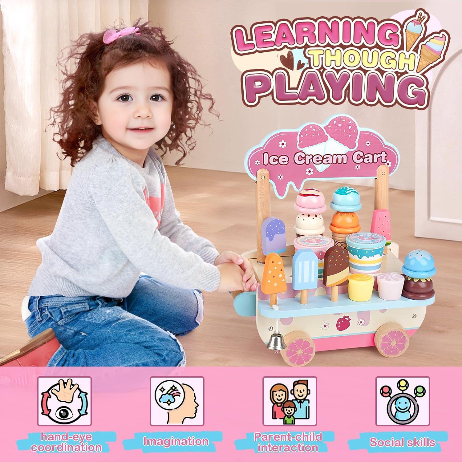 Juguete de helado de madera Dreamon 48 PCS para niños 3-6 años