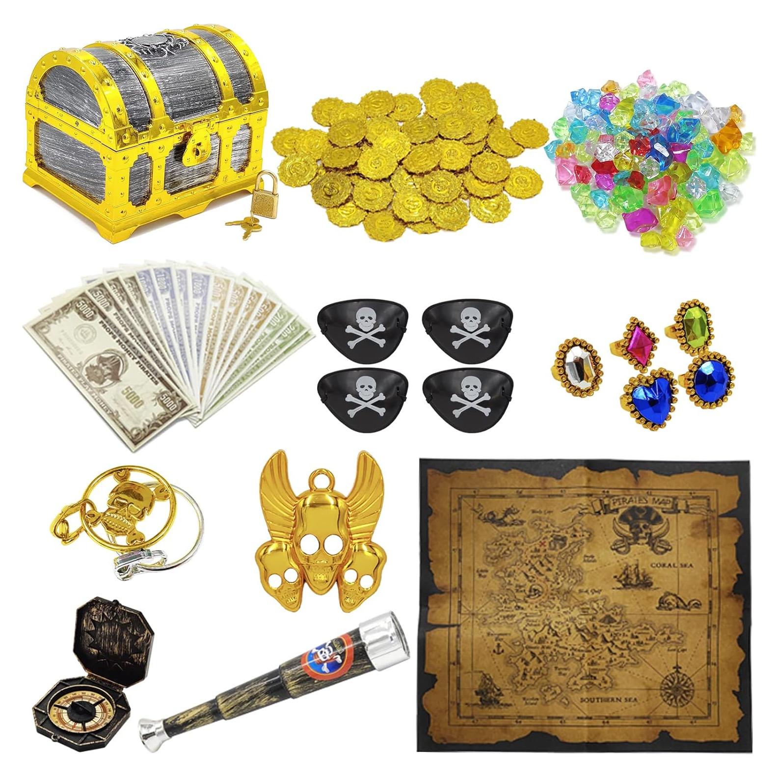 Conjunto de Juguetes Cofre del Tesoro Pirata Dronside 182 Piezas