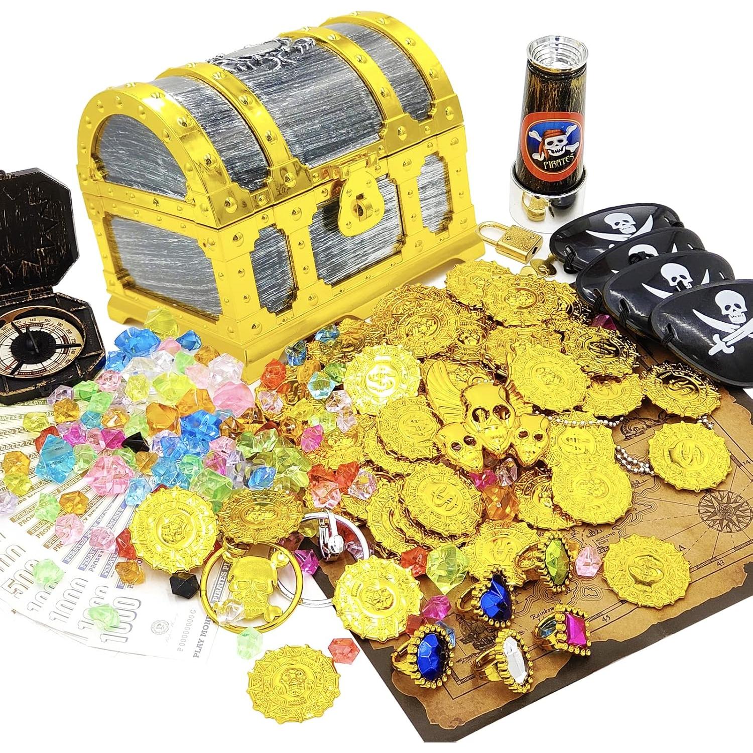 Conjunto de Juguetes Cofre del Tesoro Pirata Dronside 182 Piezas