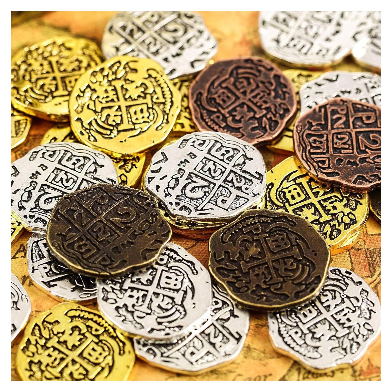 Monedas de Pirata de Metal Hicarer - 35 Piezas Decorativas