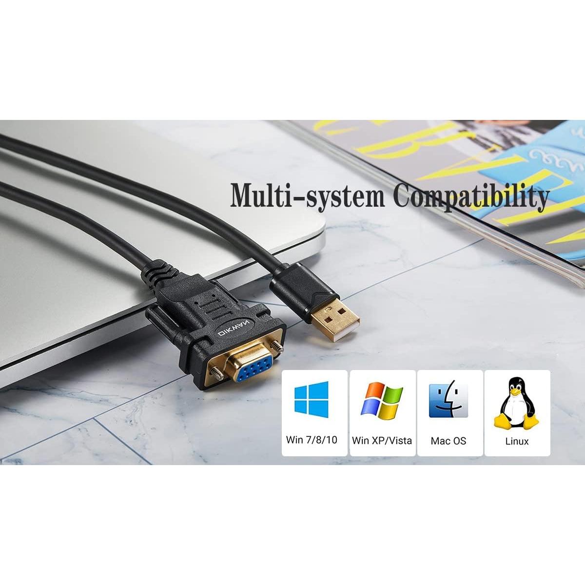 Adaptador USB a RS232 DB9 Femenino OIKWAN 1.83m