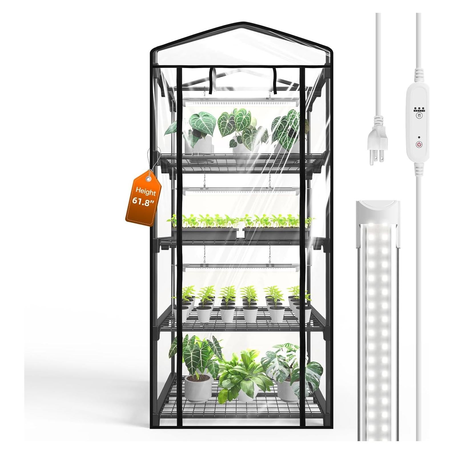 Invernadero Interior Bstrip 27.2x19.9x61.8 cm con Luz 20W