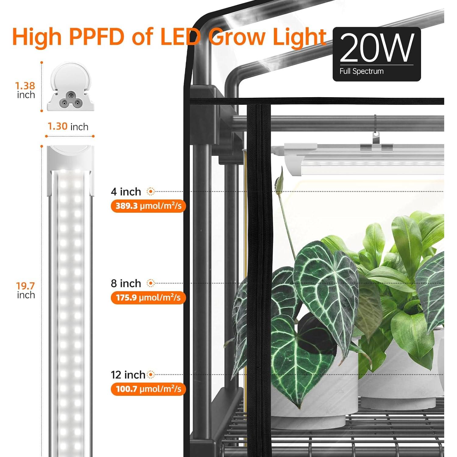 Invernadero Interior Bstrip 27.2x19.9x61.8 cm con Luz 20W
