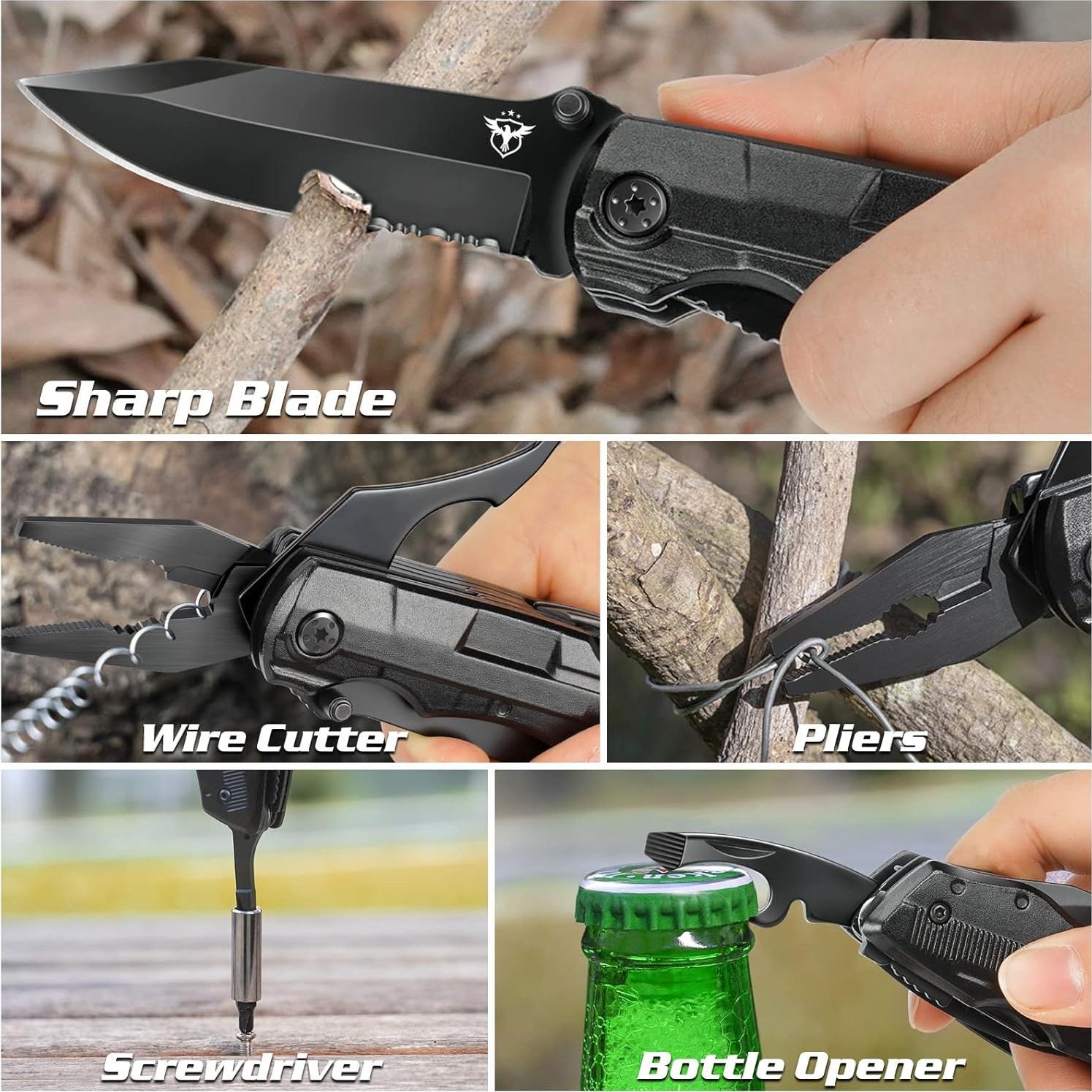 Cuchillo Multiherramienta ETEH 13 en 1 para Hombres Camping