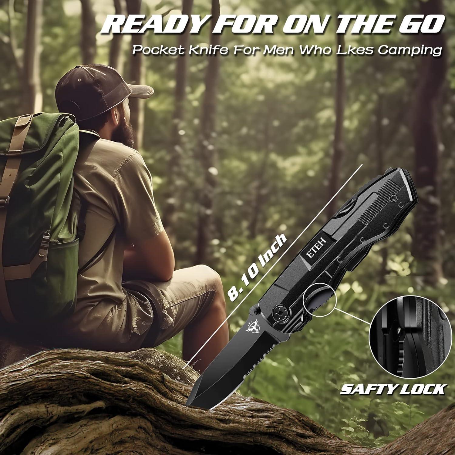 Cuchillo Multiherramienta ETEH 13 en 1 para Hombres Camping