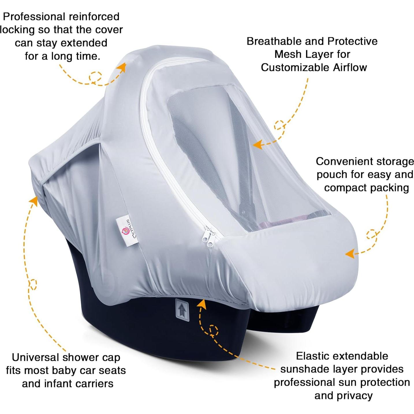 Funda para Asiento de Coche Metplus Gris 2-en-1 para Bebé