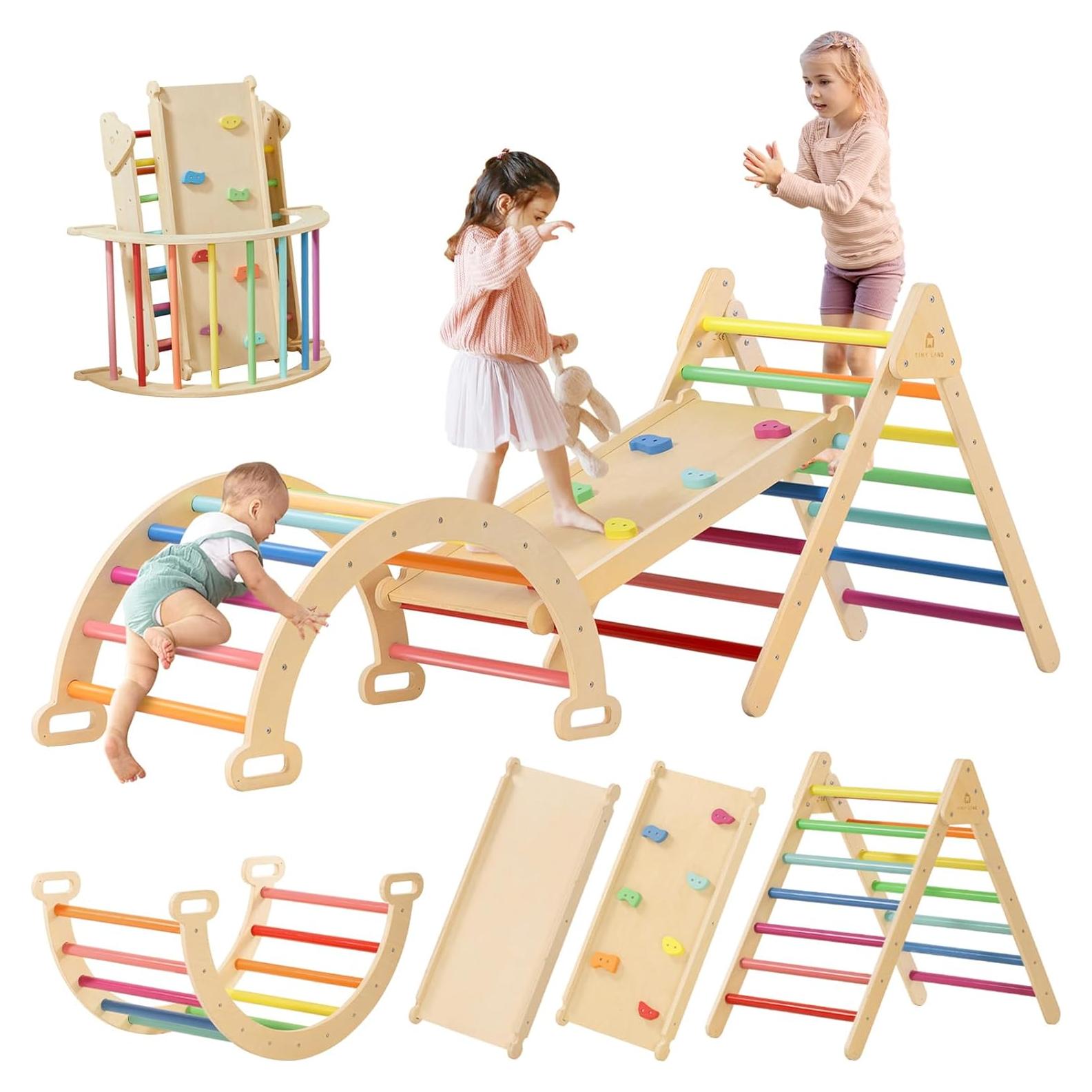 Conjunto de Escalada Montessori Tiny Land 7 en 1 Arcoíris