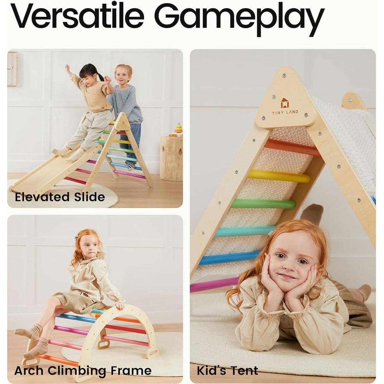 Conjunto de Escalada Montessori Tiny Land 7 en 1 Arcoíris