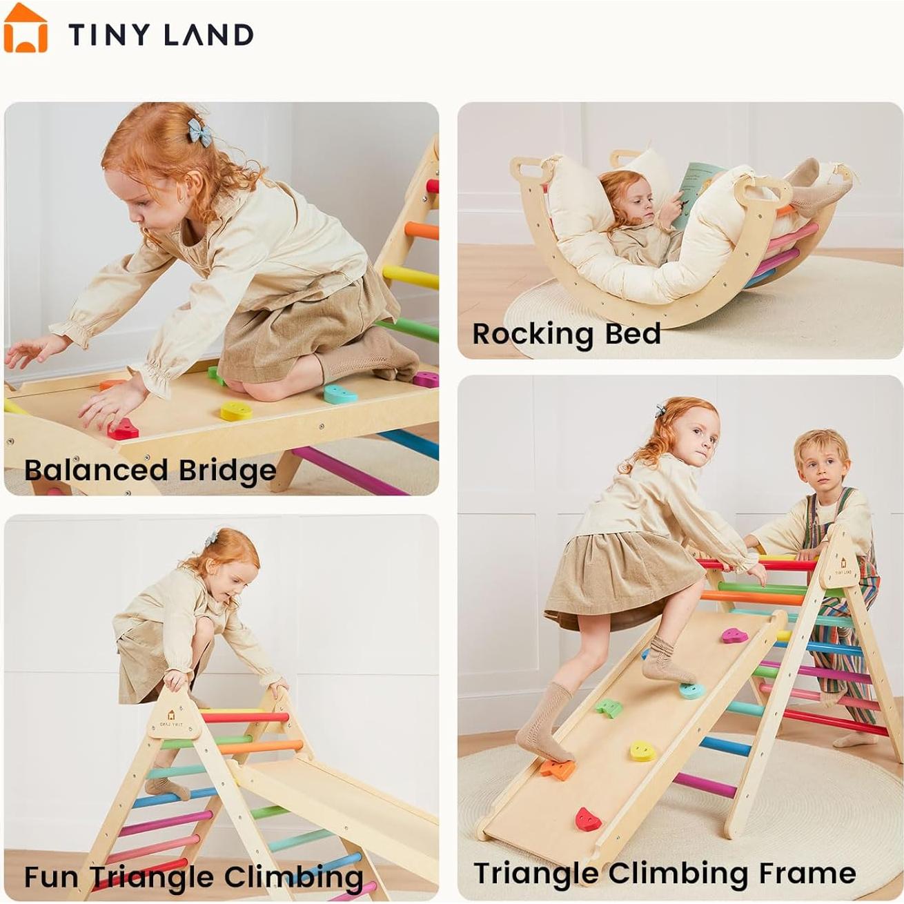 Conjunto de Escalada Montessori Tiny Land 7 en 1 Arcoíris