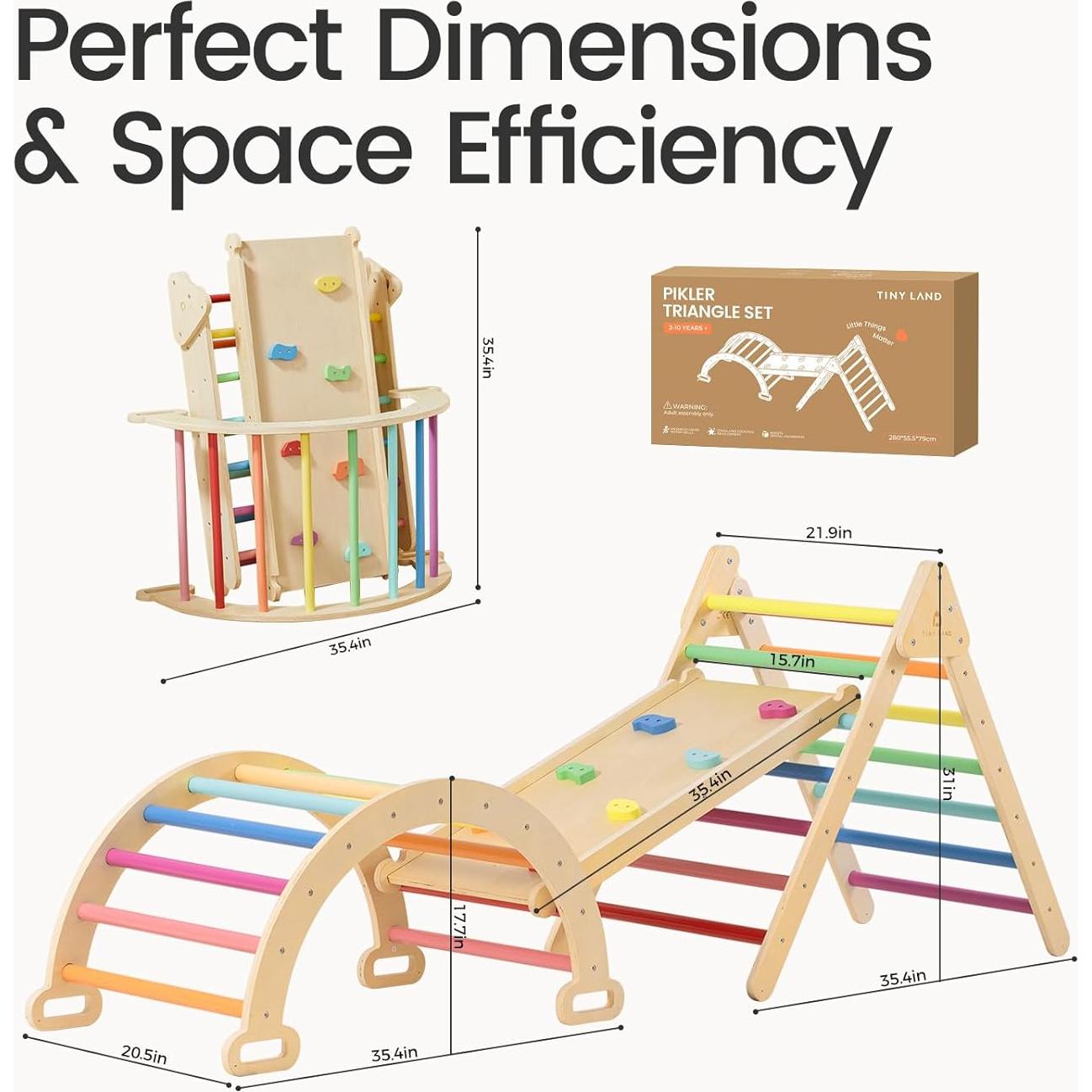 Conjunto de Escalada Montessori Tiny Land 7 en 1 Arcoíris