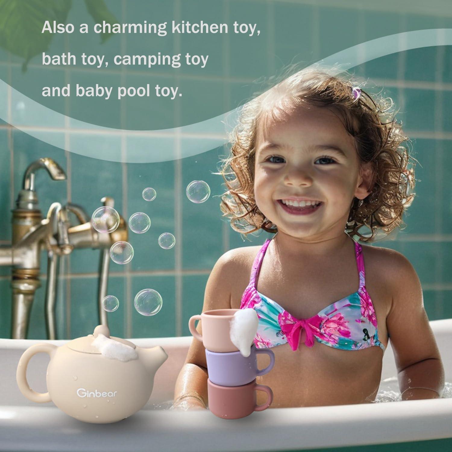 Juego de Té de Silicona Ginbear para Niños 12-60 Meses