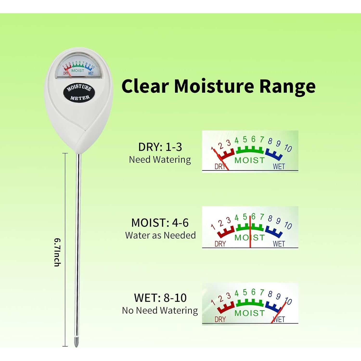 Medidor de Humedad del Suelo IUSEIT para Jardín 17 cm