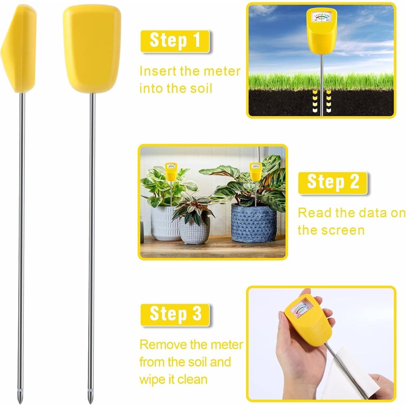 Medidor de Humedad del Suelo TFTEK 14 cm para Jardín - Paquete de 2