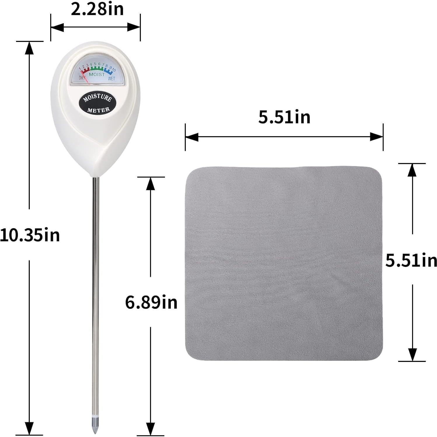 Medidor de Humedad ONEDONE para Suelo - 25.4 cm, Uso Interior y Exterior