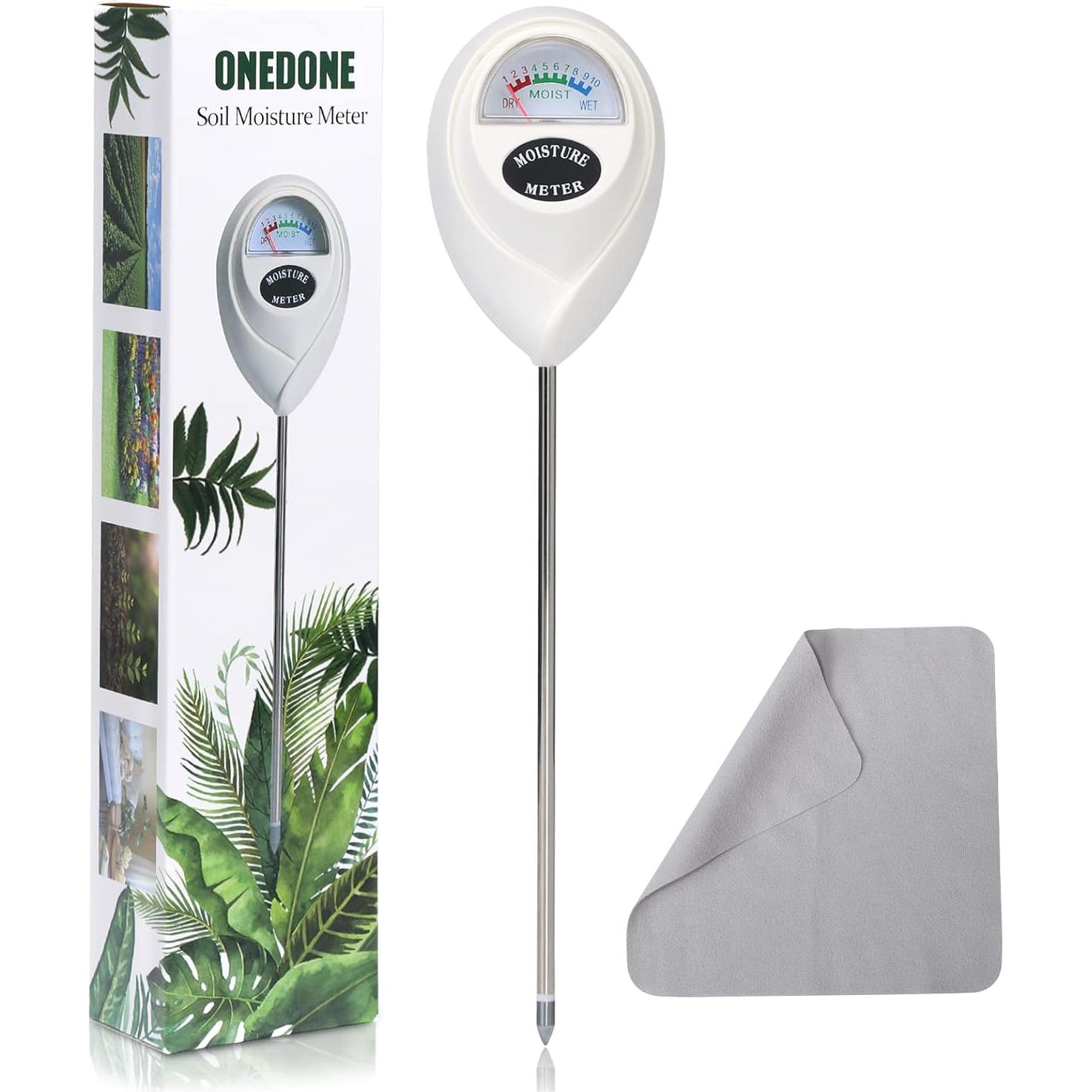 Medidor de Humedad ONEDONE para Suelo - 25.4 cm, Uso Interior y Exterior
