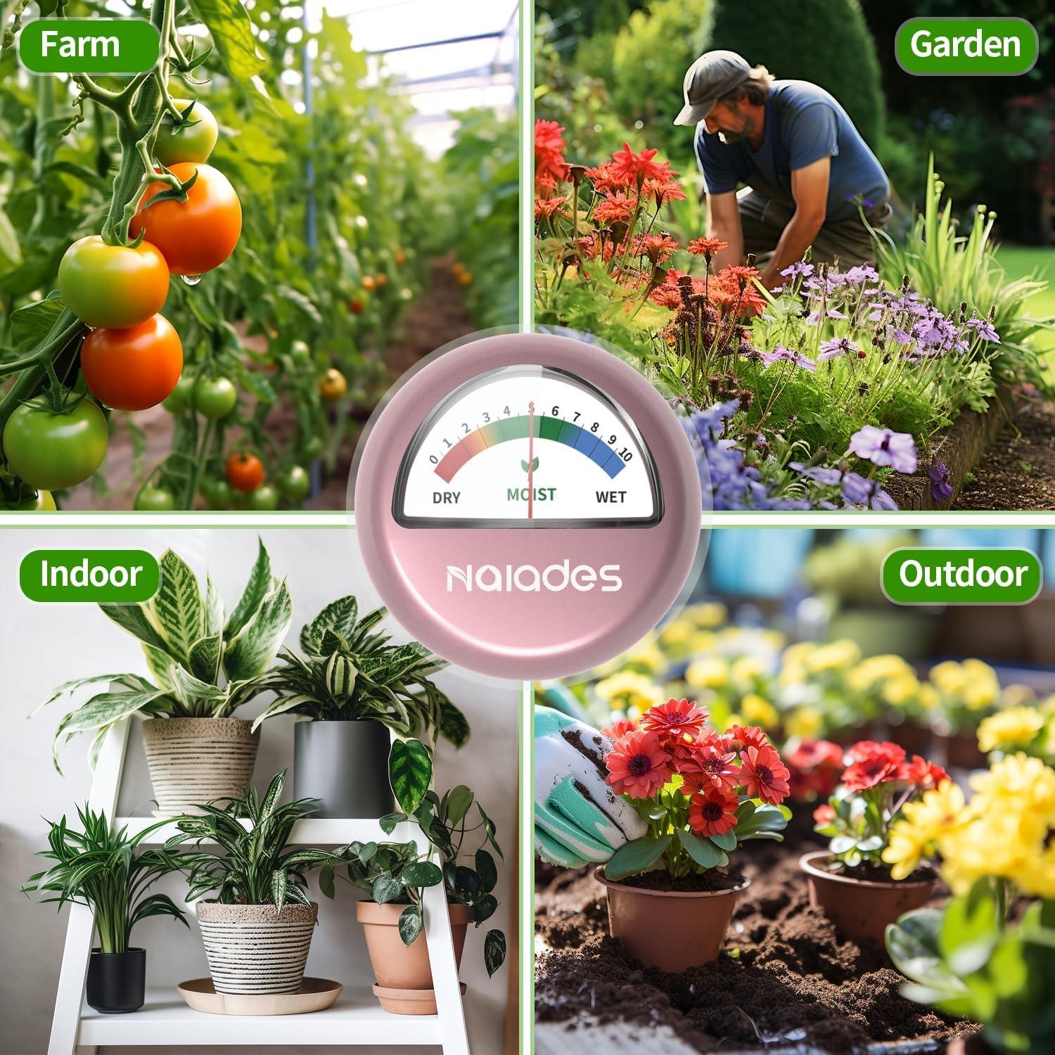 Medidor de Humedad del Suelo Naiades Oro Rosa 26.9 cm Sin Baterías