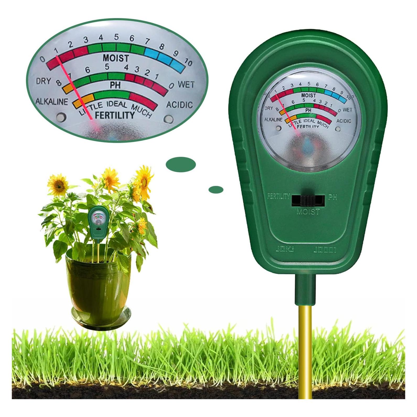 Kit de Prueba de Suelo 3 en 1 TryOpen - Medidor de Humedad, pH y Fertilidad