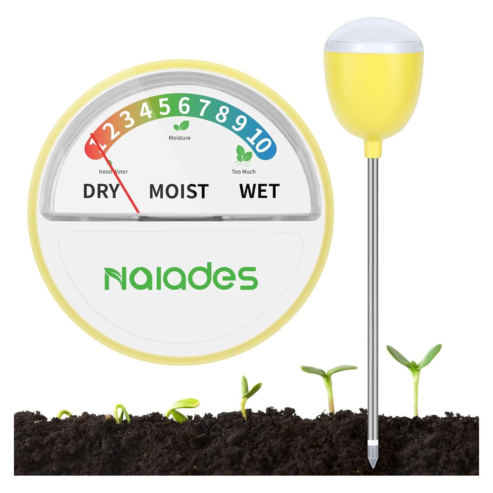 Medidor de Humedad del Suelo Naiades P408 Amarillo 26.4cm