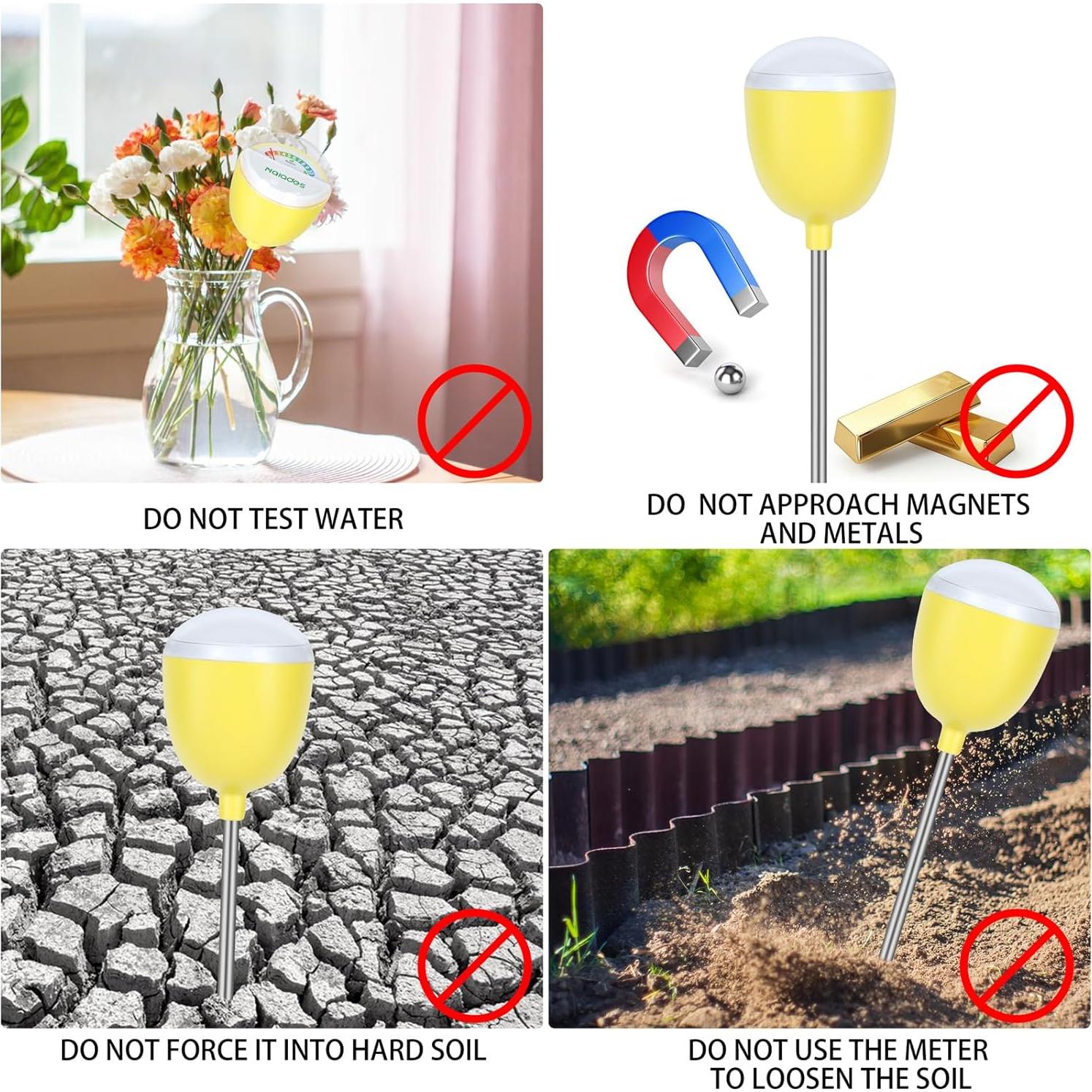 Medidor de Humedad del Suelo Naiades P408 Amarillo 26.4cm