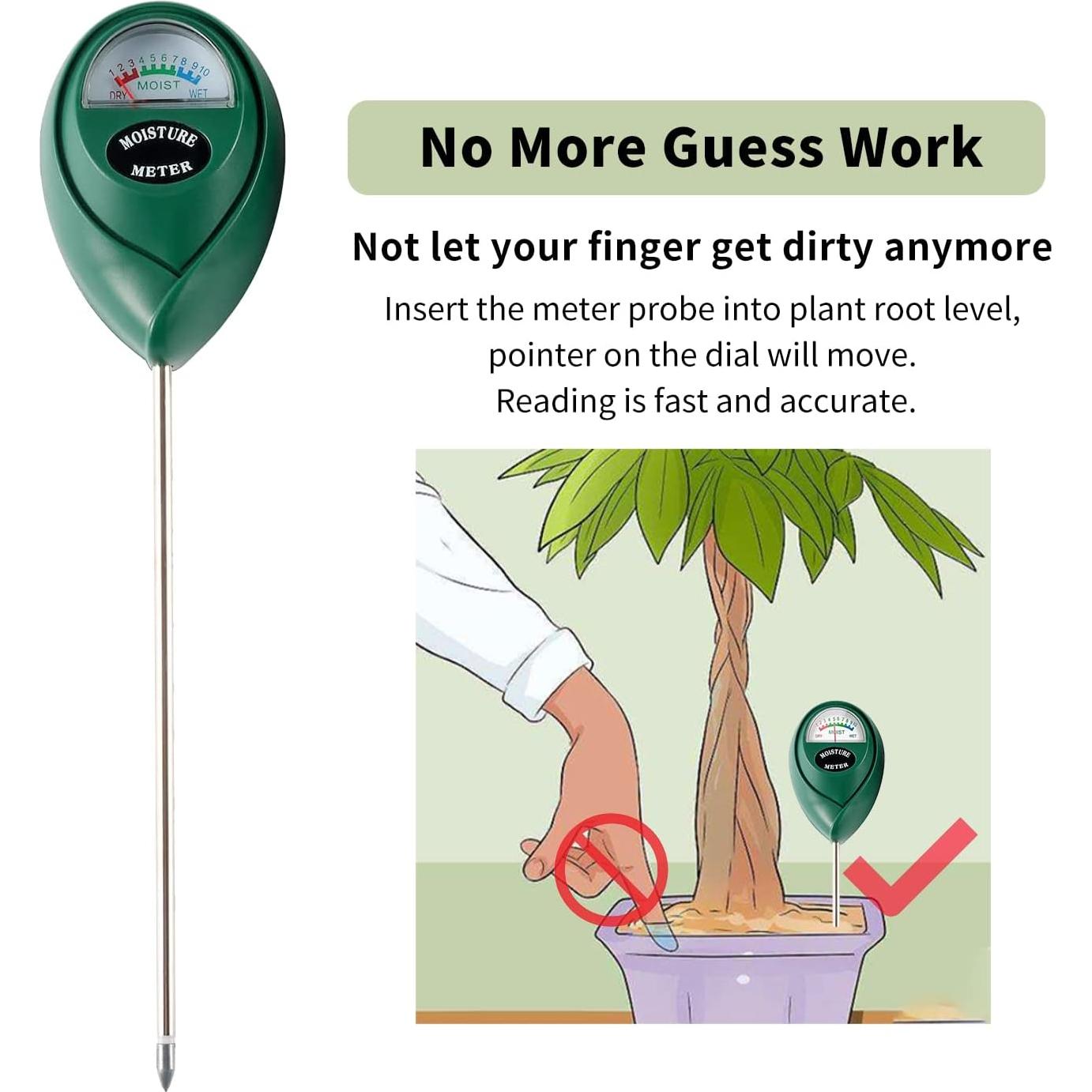 Medidor de Humedad del Suelo Hathdia - Paquete de 2, 32 cm