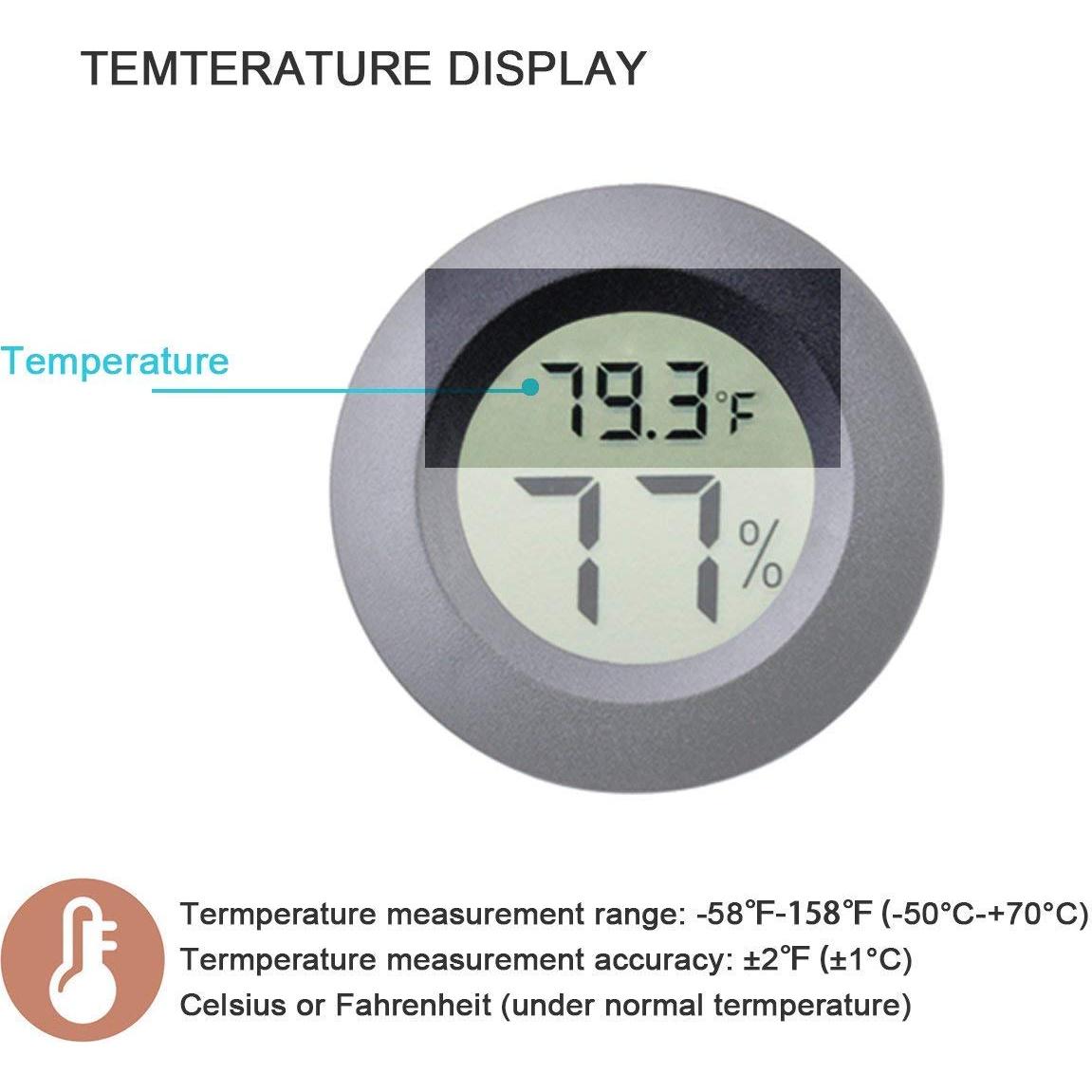 Paquete de 4 Higrómetros Termómetros Digitales Veanic LCD