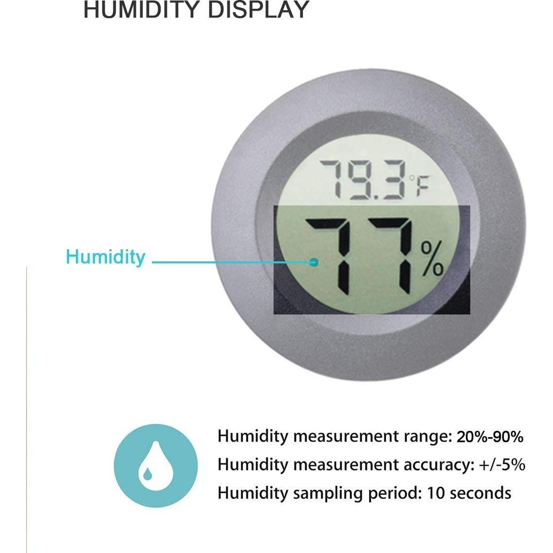 Paquete de 4 Higrómetros Termómetros Digitales Veanic LCD