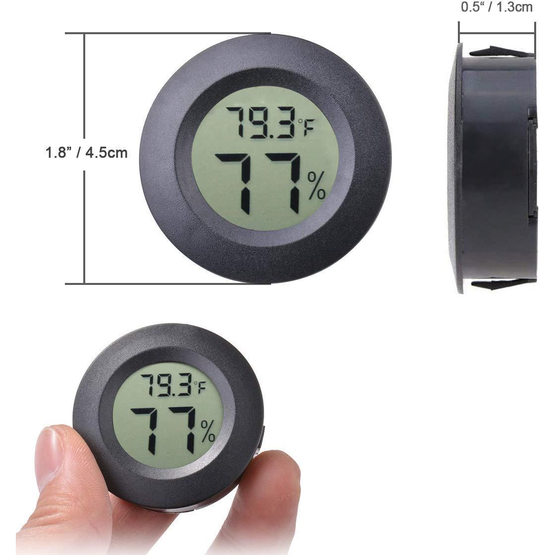 Paquete de 4 Higrómetros Termómetros Digitales Veanic LCD