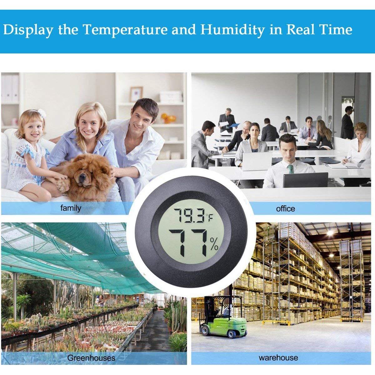 Paquete de 4 Higrómetros Termómetros Digitales Veanic LCD