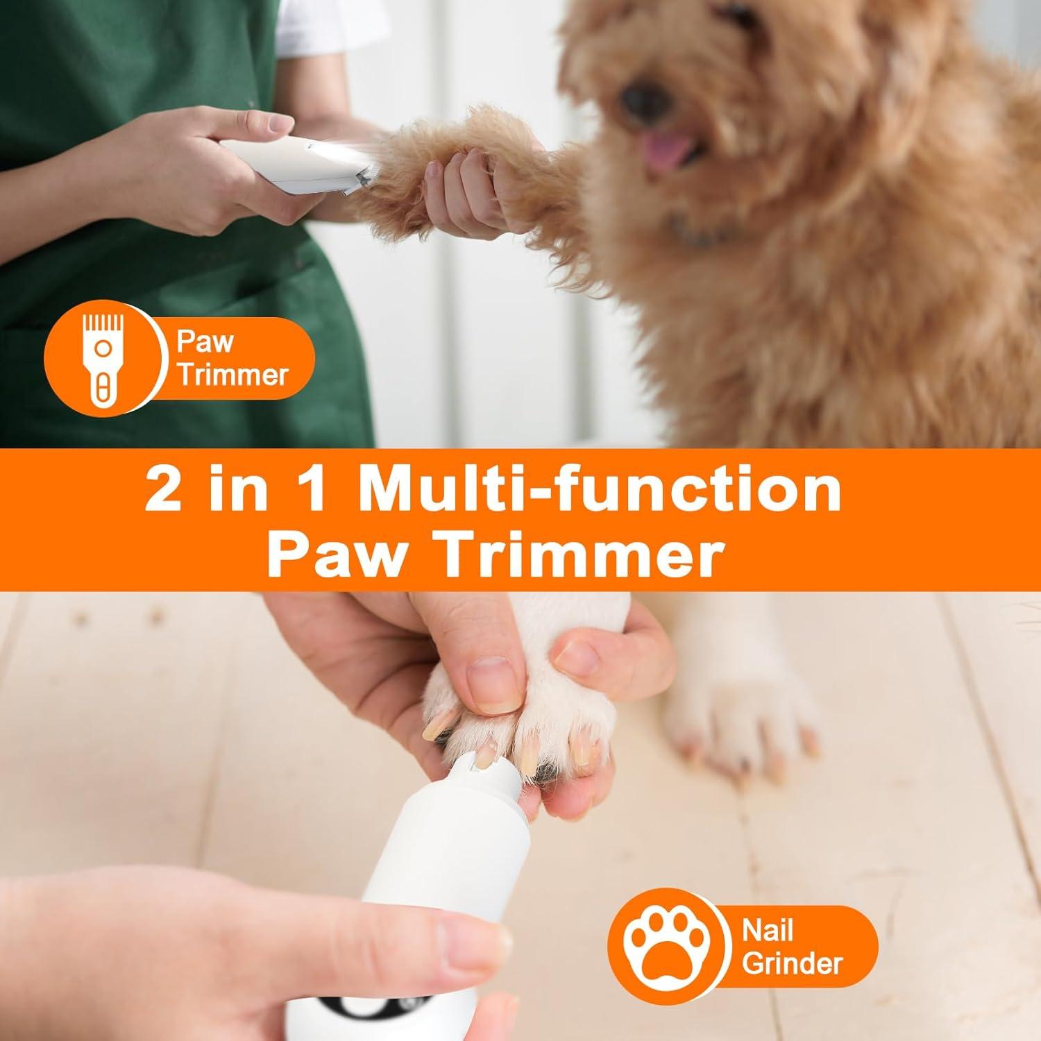 Recortador de patas y uñas para perros AYWOHA 2 en 1 con LED