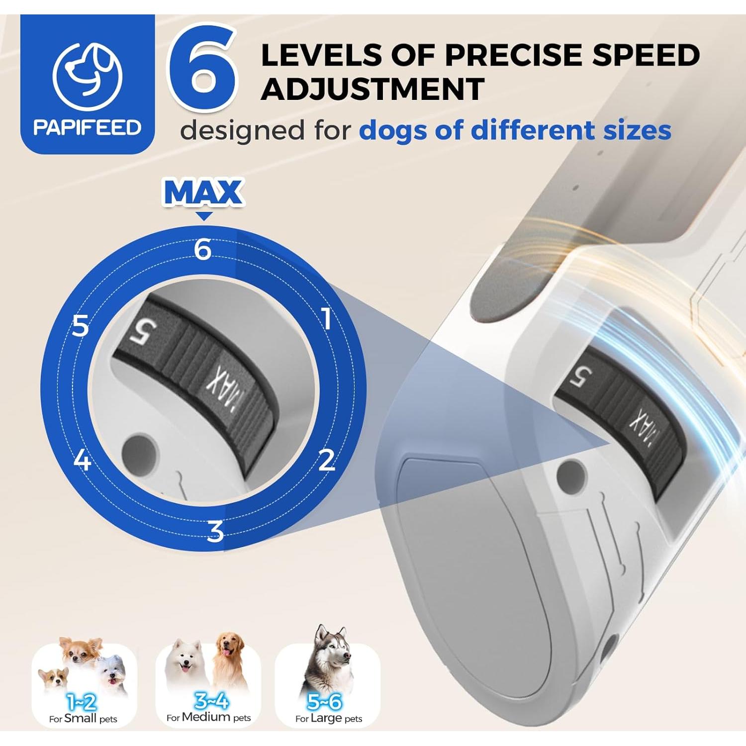 Molinillo de Uñas PAPIFEED Blanco - Cortador Ajustable 6 Velocidades