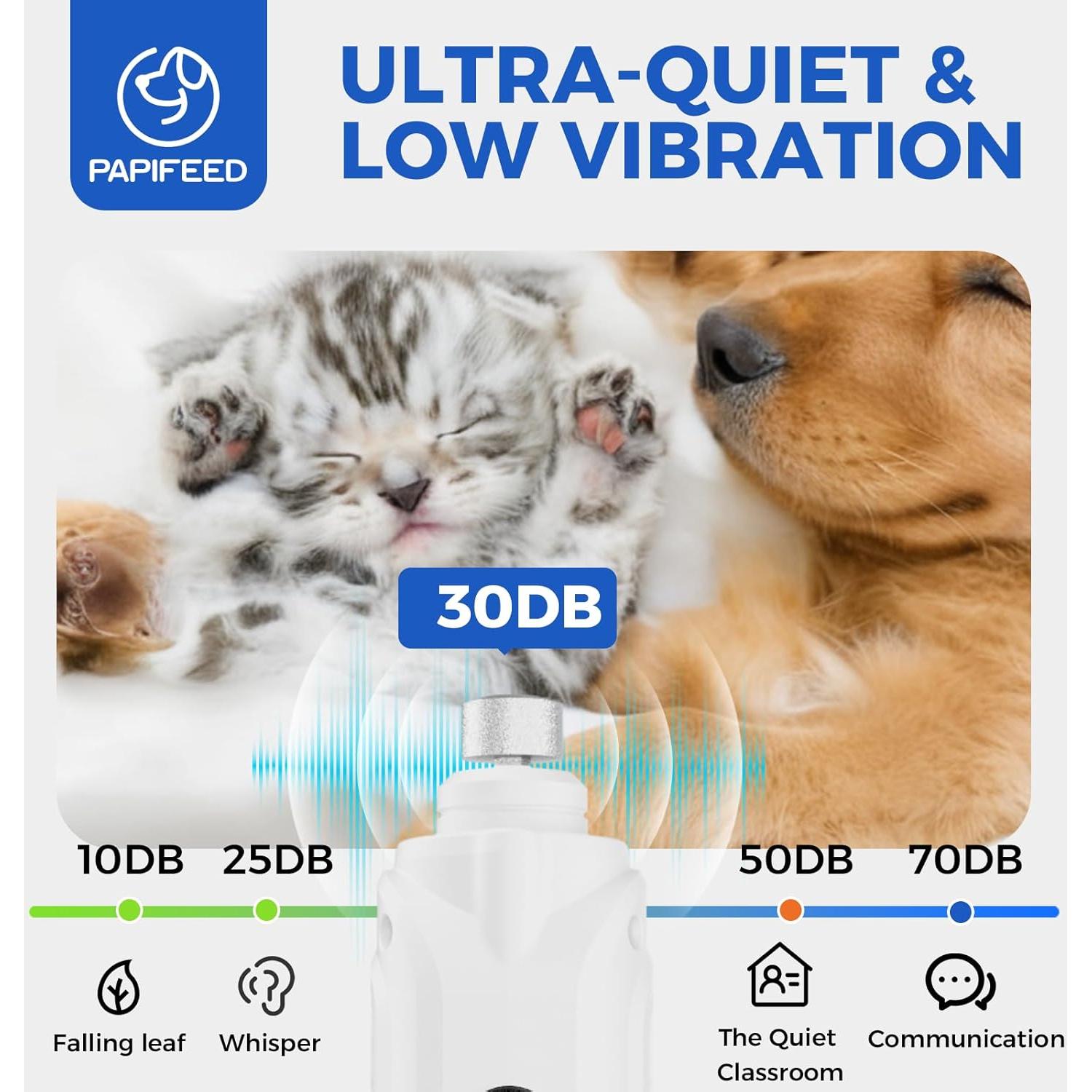 Molinillo de Uñas PAPIFEED Blanco - Cortador Ajustable 6 Velocidades