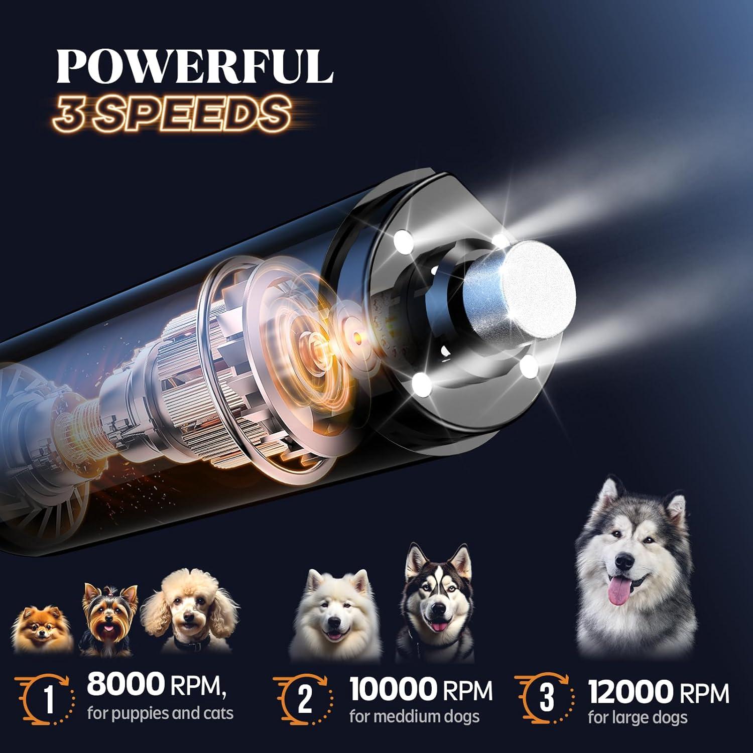 Cortauñas para Perros YABIFE con 4 Luces y 3 Velocidades