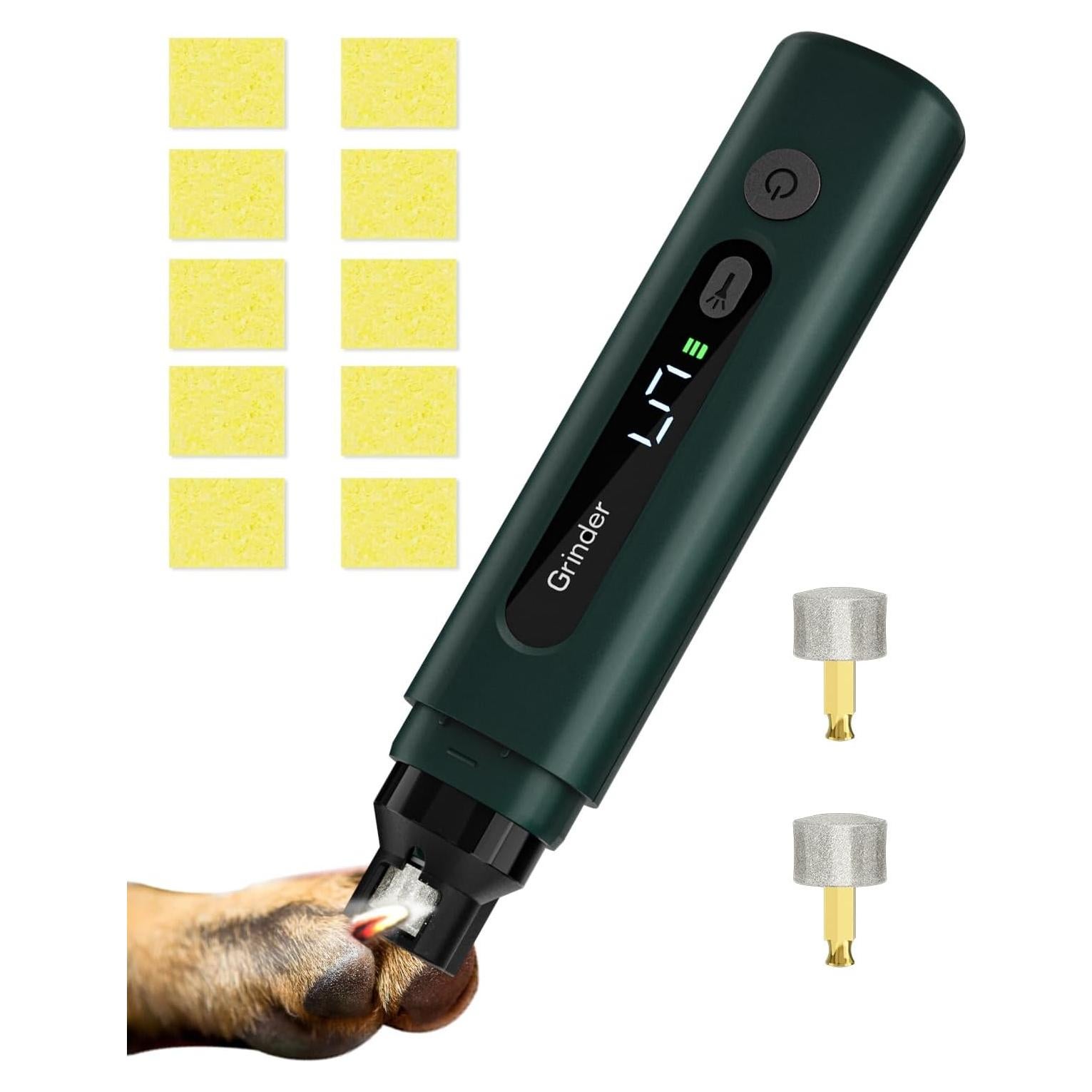 Amoladora de Uñas Eléctrica Weini Verde 5 Velocidades para Perros