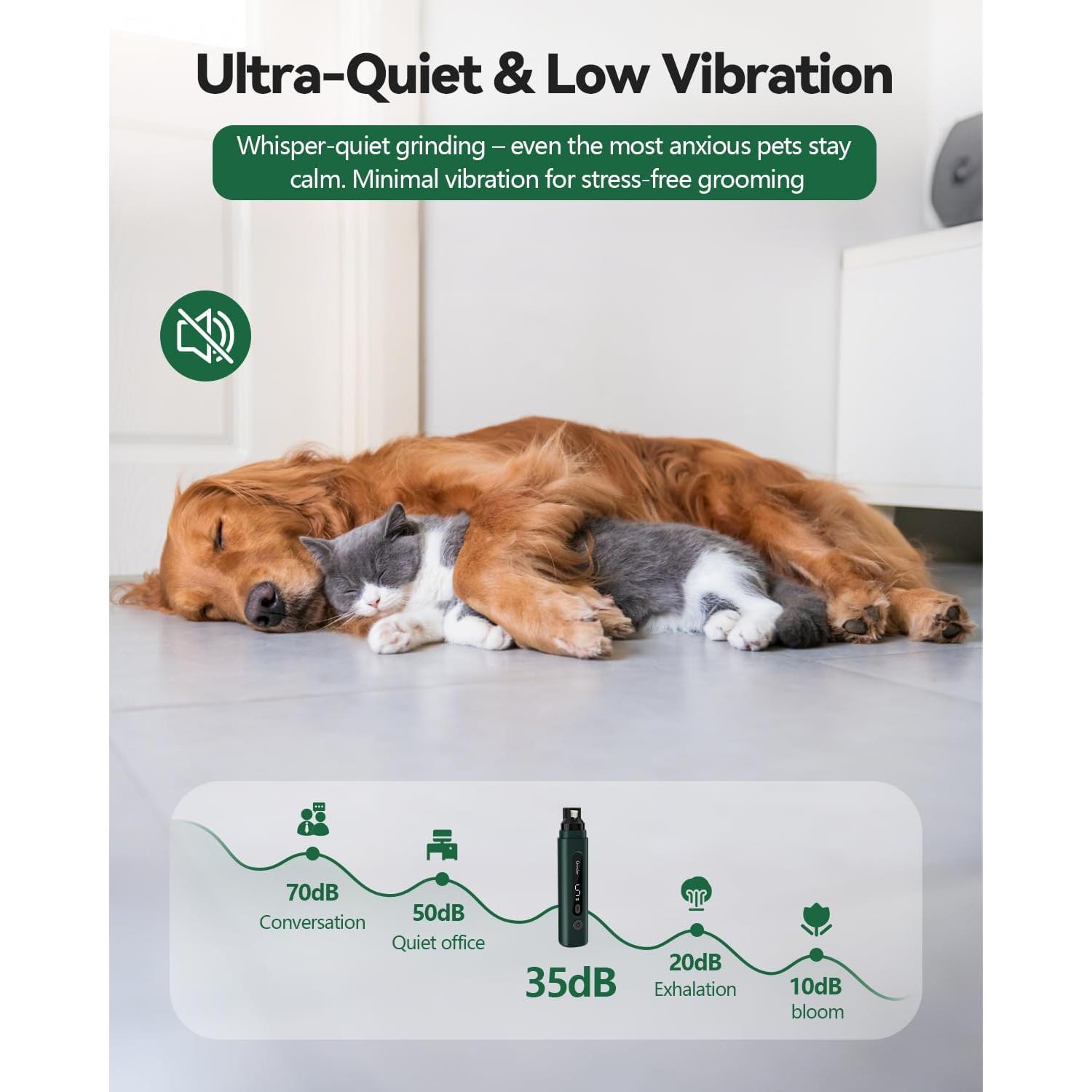 Amoladora de Uñas Eléctrica Weini Verde 5 Velocidades para Perros