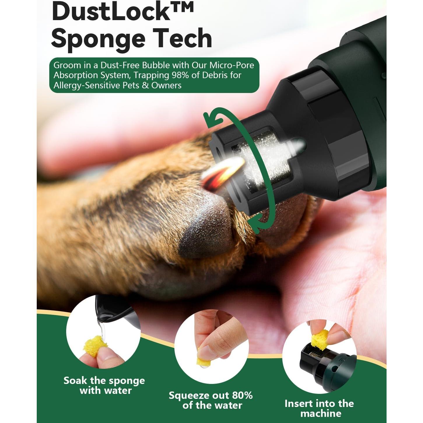 Amoladora de Uñas Eléctrica Weini Verde 5 Velocidades para Perros