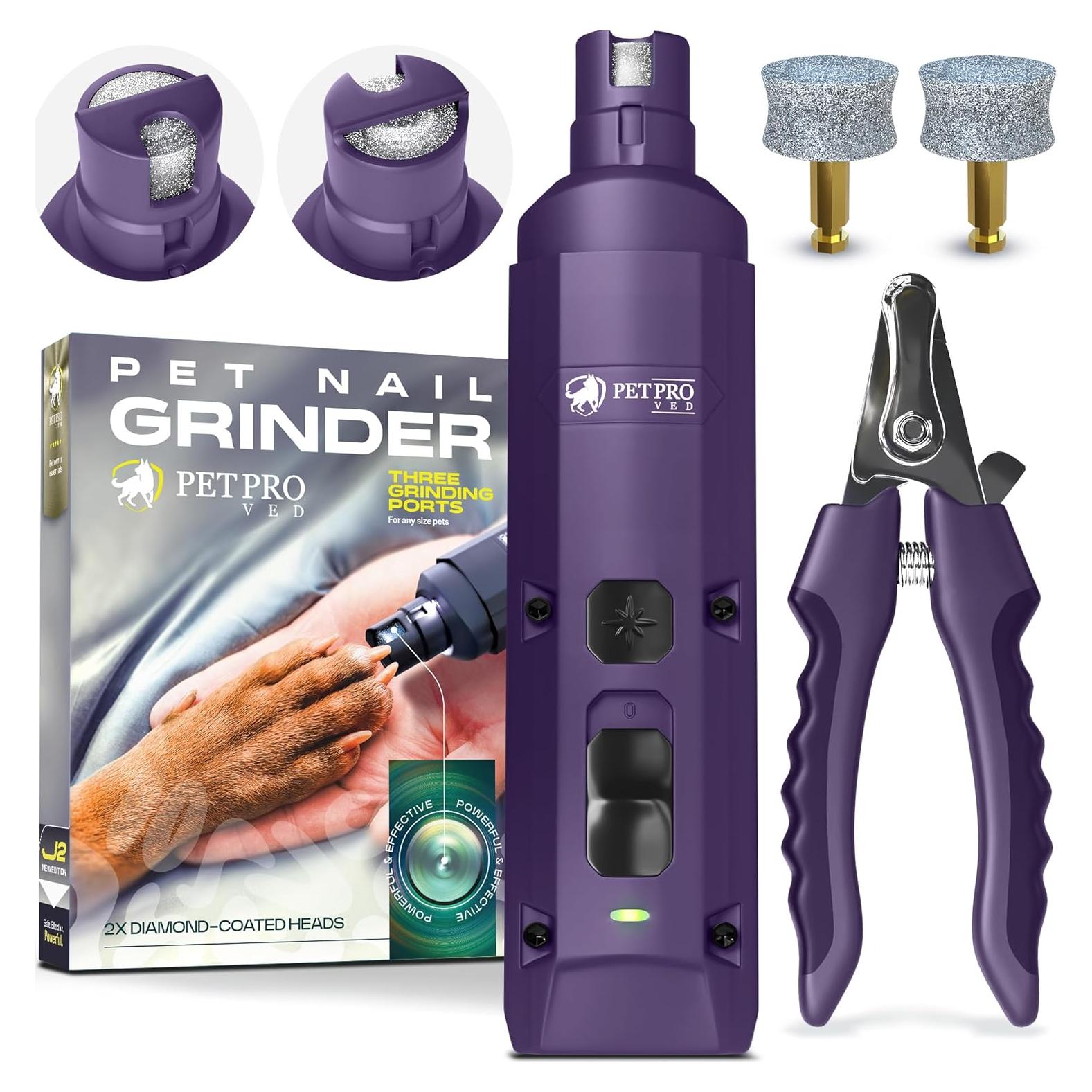 Lijadora de Uñas Eléctrica PetProved para Perros y Gatos - Púrpura