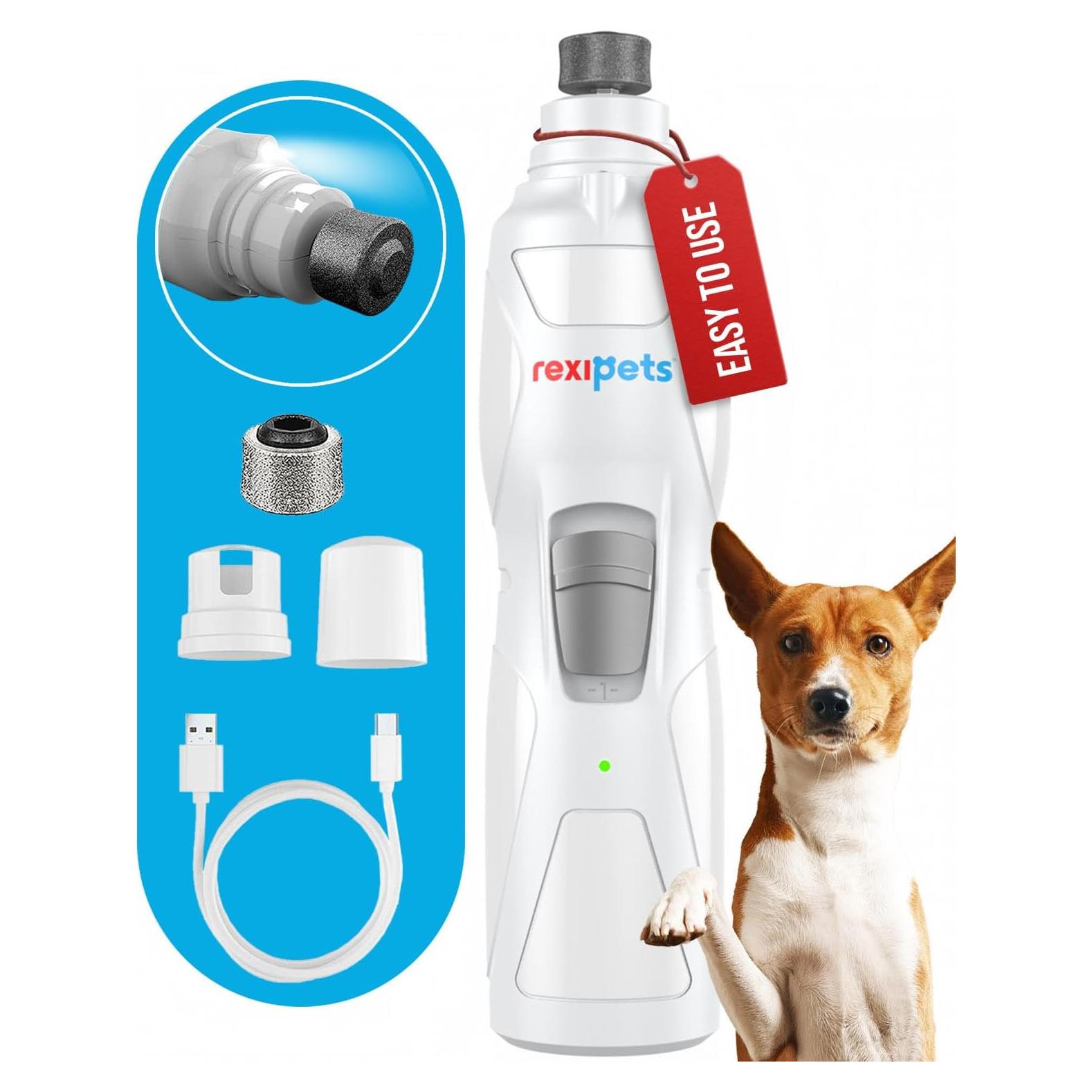 Molino de Uñas Eléctrico REXIPETS - Cortador Recargable para Mascotas